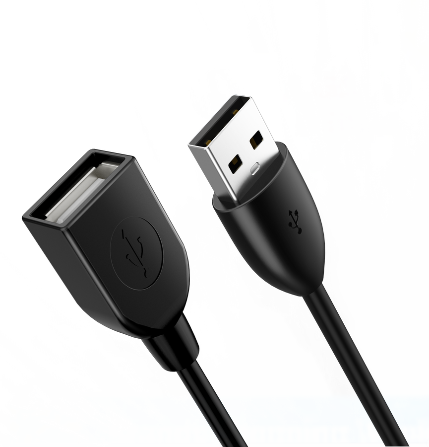 USB 2.0 Förlängningskabel USB A hane till USB A hone 1m 480Mbps