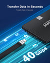 kort flatkabel USB4 14cm 40Gbps data 8K video PD 100W kompatibel med Thunderbolt 3