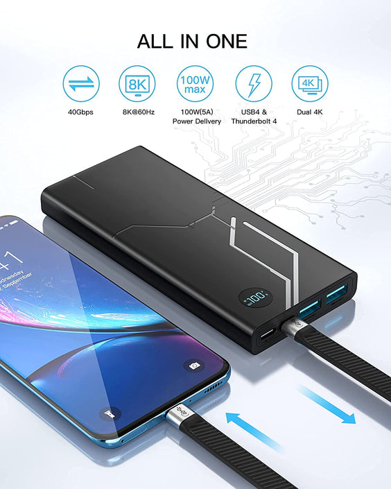 kort flatkabel USB4 14cm 40Gbps data 8K video PD 100W kompatibel med Thunderbolt 3