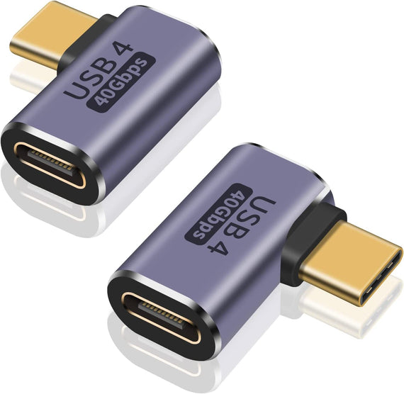 USB4 vinklad adapter hane till hona 40G 8K60Hz PD100W