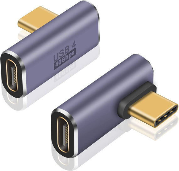 USB4 vinklad adapter hane till hona 40G 8K60Hz PD100W