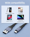 1m USB3.2 Gen1 USB-C till A nylonflätad kabel snabbladdning 3A 5Gbps Power Delivery PD 60W