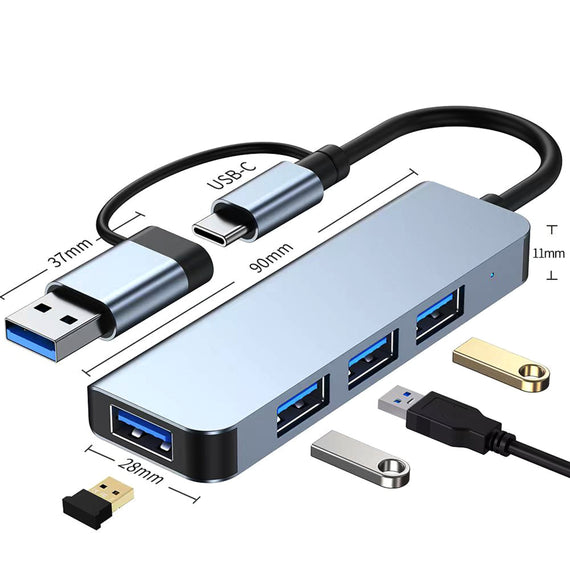 USB Hubb 4 ports 3xUSB-A 2.0 1xUSB-A 3.0