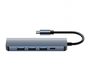 NÖRDIC USB-C 5port Hubb 3xUSB-A 2.0, 1xUSB-A 3.1 och 1xUSB-C DP100W