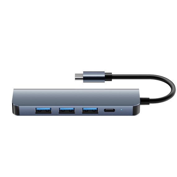 USB-C 5port Hubb 3xUSB-A 2.0, 1xUSB-A 3.1 och 1xUSB-C DP100W