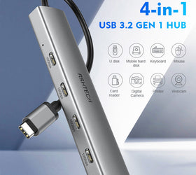 NÖRDIC Gen2 3.2 USB-C 4ports Hubb 10Gbps 1m kabel 4xUSB-C
