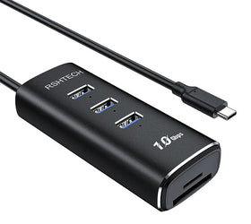 NÖRDIC Gen2 3.2 USB-C 3ports Hubb 10Gbps 1m kabel 3xUSB-A 1xSD 1xTF kortläsaare
