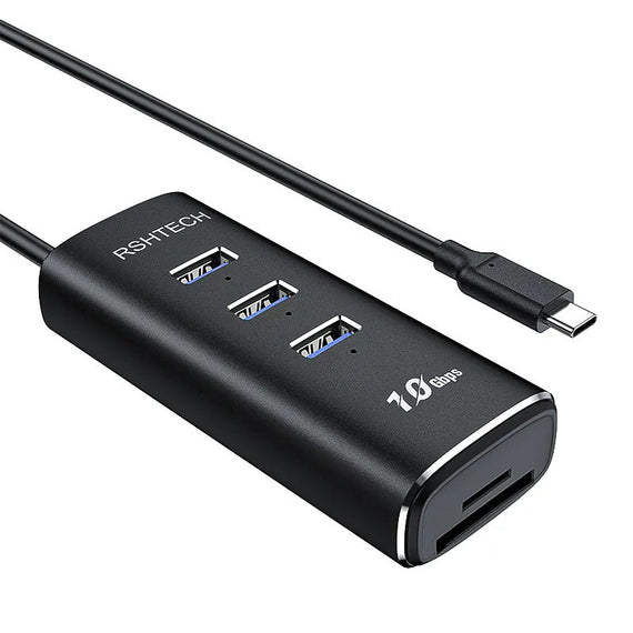 Gen2 3.2 USB-C 3ports Hubb 10Gbps 1m kabel 3xUSB-A 1xSD 1xTF kortläsaare