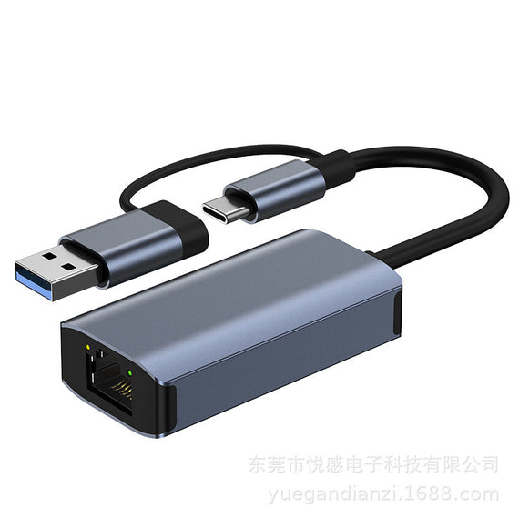 USB-A och C 3.1 till Giga Ethernet Nätverksadapter USB-A och USB-C Space Grey Aluminium RTL8153