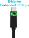 USB IF Certifierad 1m USB3.2 Gen2 SuperSpeed USB 10Gbps USB-C till C kabel med Power Delivery 100W, 4K60Hz video och Emarker