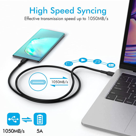 3m USB3.2 Gen2 SuperSpeed USB 10Gbps USB-C till C PVC kabel med Power Delivery 100W, 4K60Hz video och Emarker