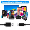50cm USB3.2 Gen1 USB-C till A nylonflätad kabel snabbladdning 3A 5Gbps Power Delivery PD 60W svart
