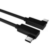 NÖRDIC 1m Vinklad USB3.2 Gen2 SuperSpeed USB 10Gbps USB-C till C nylonflätad kabel med Power Delivery 100W, 4K60Hz video och Emarker