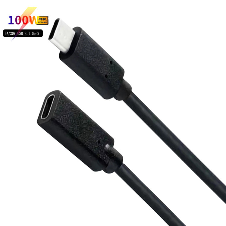 NÖRDIC 50cm USB3.2 Gen2 SuperSpeed USB 10Gbps USB-C till C PVC förlängningskabel med Power Delivery 100W, 4K60Hz video och Emarker