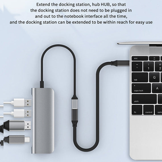 1,5m USB3.2 Gen2 SuperSpeed USB 10Gbps USB-C till C PVC förlängningskabel med Power Delivery 100W, 4K60Hz video och Emarker