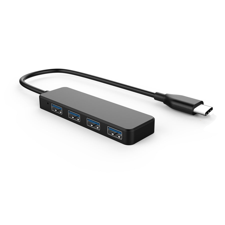 NÖRDIC USB C 3.1 4port 5Gbps hubb 17cm kabel svart