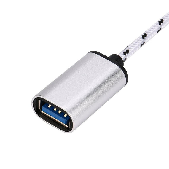 USB-A OTG till USBC 3.1 Gen 1 adapter aluminium 30cm silver