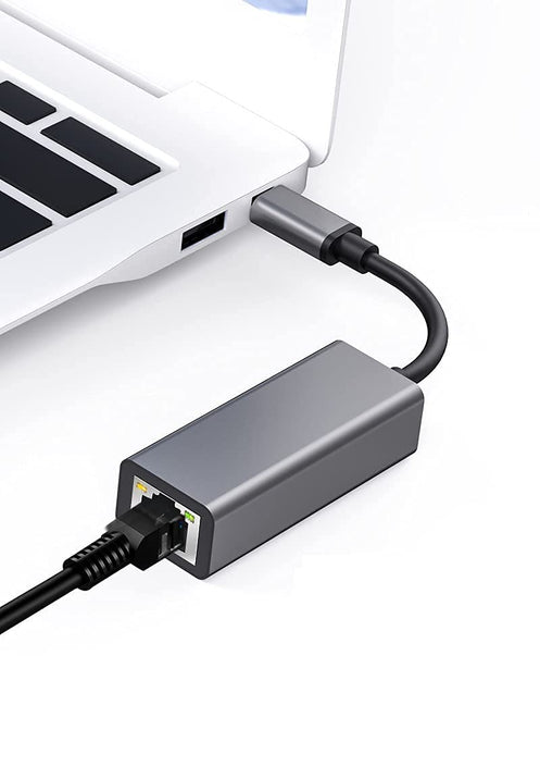 USB-C till Giga Ethernet nätverksadapter 17cm Space Grey aluminium