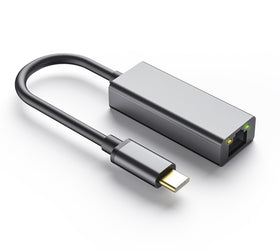 NÖRDIC USB-C till Giga Ethernet nätverksadapter 17cm Space Grey aluminium