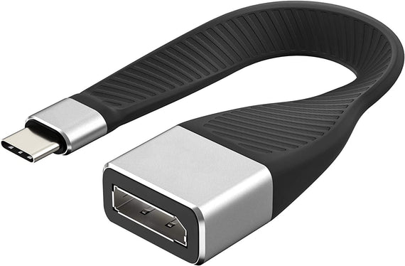 kort flatkabel 14cm USB-C to Displayport adapterkabel adapter 4K i 60Hz 21.6Gbps Stöd för 3D och HDCP 1.4 och 2.2