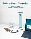 1m USB3.2 Gen1 USB-C till A nylonflätad kabel snabbladdning 3A 5Gbps Power Delivery PD 60W