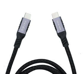 NÖRDIC 25cm USB3.2 Gen2 SuperSpeed USB 10Gbps USB-C till C nylonflätad kabel med Power Delivery 100W, 4K60Hz video och Emarker