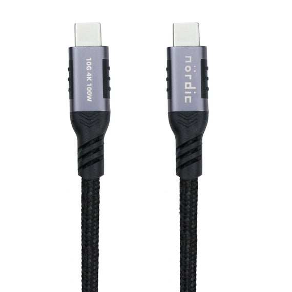 3m USB3.2 Gen2 SuperSpeed USB 10Gbps USB-C till C nylonflätad kabel med Power Delivery 100W, 4K60Hz video och Emarker