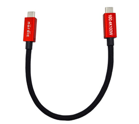 NÖRDIC 25cm USB3.2 Gen2 SuperSpeed USB 10Gbps USB-C till C nylonflätad kabel med Power Delivery 100W, 4K60Hz video och Emarker