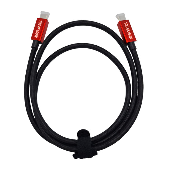 1m USB3.2 Gen2 SuperSpeed USB 10Gbps USB-C till C nylonflätad kabel med Power Delivery 100W, 4K60Hz video och Emarker