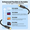 1m USB-C till C nylonflätad kabel snabbladdning med PD3.1 240W 48V 5A med Emarker