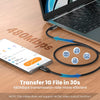 1m USB-C till C nylonflätad kabel snabbladdning med PD3.1 240W 48V 5A med Emarker