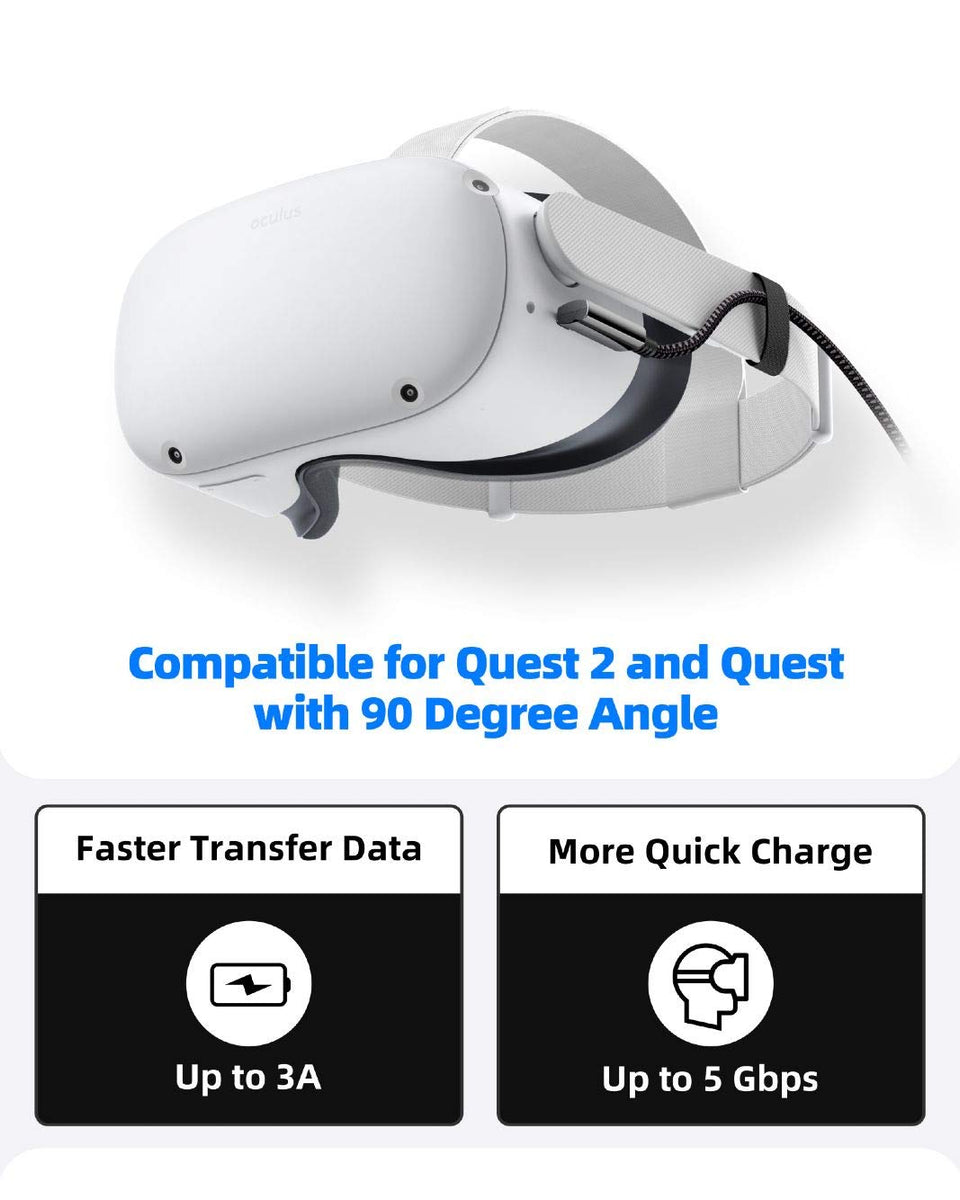 VR Link kabel 3m USB3.2 Gen1 USB-C till C 5Gbps 3A snabb laddning Ocul ...