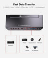 USB-C & HDMI KVM-switch 4 datorer 1 bildskärm, typ-c-portstöd 60W laddning för bärbar dator, 1080P@240Hz & 2560×1440@144Hz