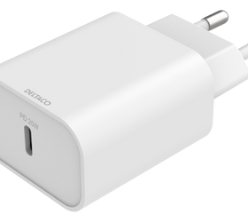 DELTACO USB-C väggladdare med Power Deliver 20 W, Vit
