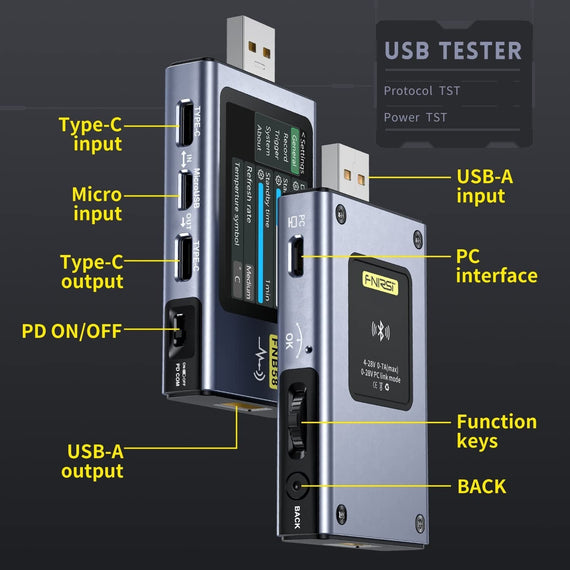 USB Digital voltmeter cable tester