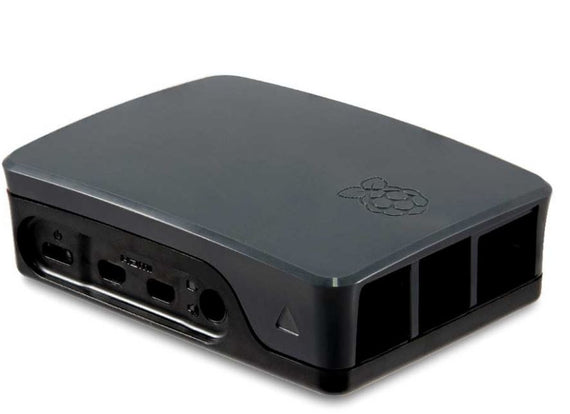 Officiella Raspberry Pi 4-fodral, svart/grå