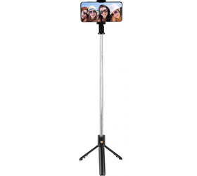 Stativ och selfie-stick med avtryckare och Bluetooth fjärrutlösare