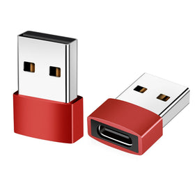 USB C till OTG USB A mini adapter metal röd