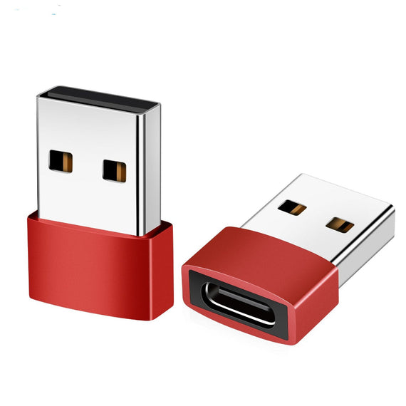USB C till OTG USB A mini adapter metal röd