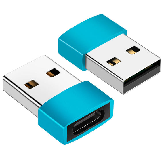 USB C till OTG USB A mini adapter metal blå