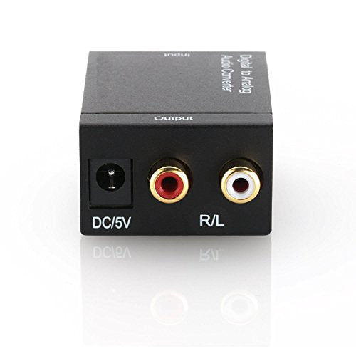 NÖRDIC Digital till Analog ljudomvandlare Mini DAC, Toslink och Coaxial till RCA L/R audio, Metal D/A omvandlare