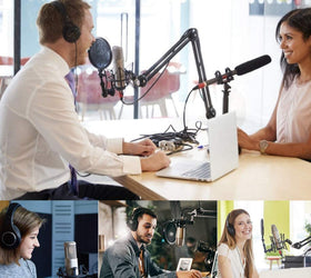 Mikrofonstativ för bordsmontering passar även Blue Yeti och Blue snowball 5/8 tum adapter Mikrofonarm