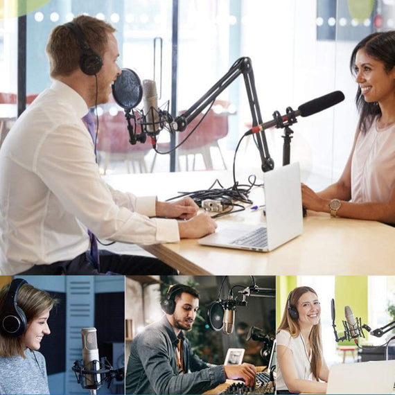 Mikrofonstativ för bordsmontering passar även Blue Yeti och Blue snowball 5/8 tum adapter Mikrofonarm