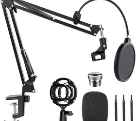 Mikrofonstativ för bordsmontering passar även Blue Yeti och Blue snowball 5/8 tum adapter Mikrofonarm