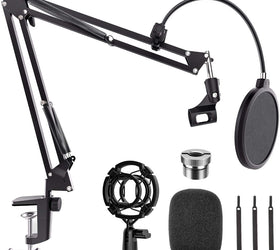 NÖRDIC Mikrofonstativ för bordsmontering passar även Blue Yeti och Blue snowball 5/8 tum adapter Mikrofonarm