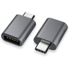USB-A 3.1 OTG hona till USB C hane adapter Aluminium grå OTG USB-C adapter synk och laddning