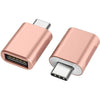 USB A 3.0 OTG hona till USB C hane adapter Aluminium rose gold OTG USB-C adapter synk och laddning