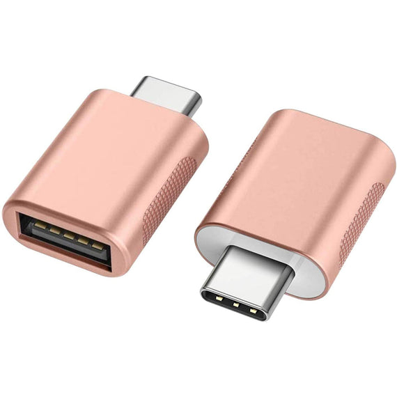 USB A 3.0 OTG hona till USB C hane adapter Aluminium rose gold OTG USB-C adapter synk och laddning