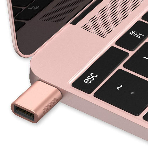USB A 3.0 OTG hona till USB C hane adapter Aluminium rose gold OTG USB-C adapter synk och laddning
