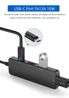 USB-A 2.0 Hubb 4 port 3xUSB-A 480Mbps 1xUSB-C 480Mbps